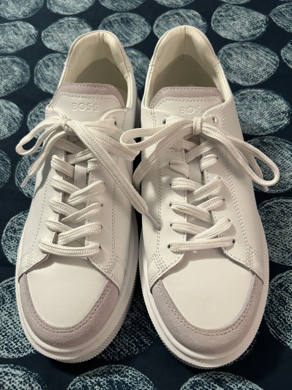 BOSS Colyn Derby Sneaker White Leather  Trainers Mens Sz 8 / EUR 41 NWOB $200